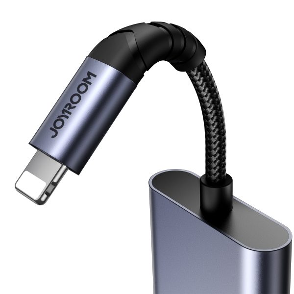 2in1 adapteris iPhone lādētājam + zibens austiņām / 2x zibens melns