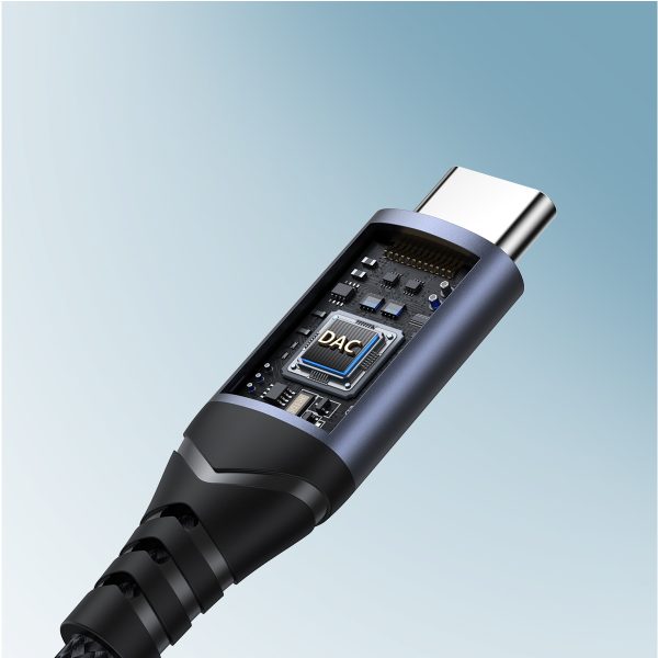Adapteris DAC USB-C adapteris mini ligzdai 3,5 mm melns