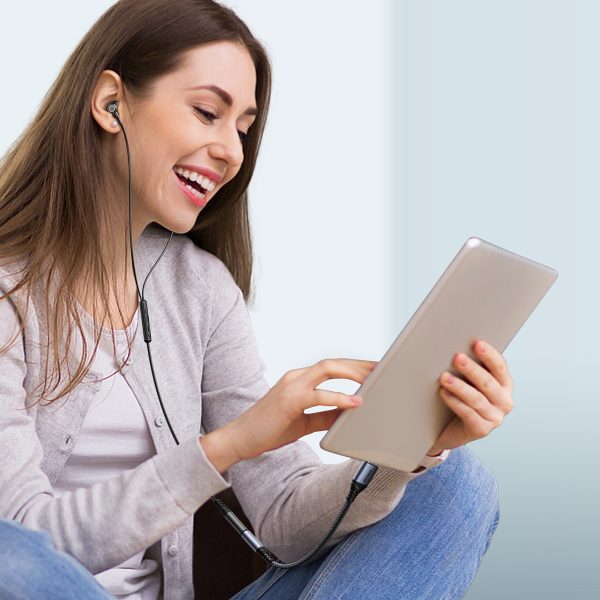 Adapteris DAC USB-C adapteris mini ligzdai 3,5 mm melns