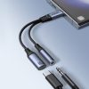 2in1 adaptera lādētājs + USB-C USB-C / mini ligzda 3,5 mm melnas austiņas