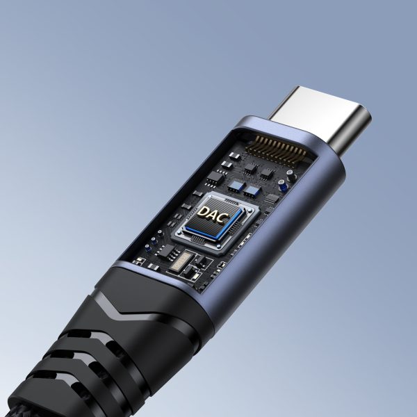 2in1 adaptera lādētājs + USB-C USB-C / mini ligzda 3,5 mm melnas austiņas