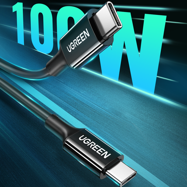 USB-C kabelis USB-C 480MB/S 5A 2M melnajam kabelim