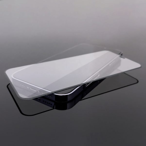Rūdīts stikls uz iPhone 14 Pro elastīgs ekrāns ar melnu pilnu vāku Flexi Nano stikla rāmi