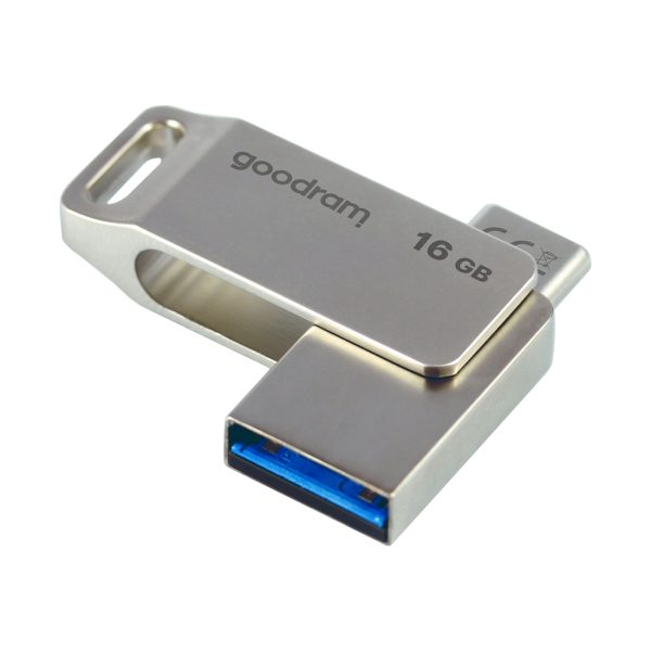 Pendrive Memory Goodram 16GB USB 3.2 Gen 1 USB / USB-C OTG ODA3 sudrabs