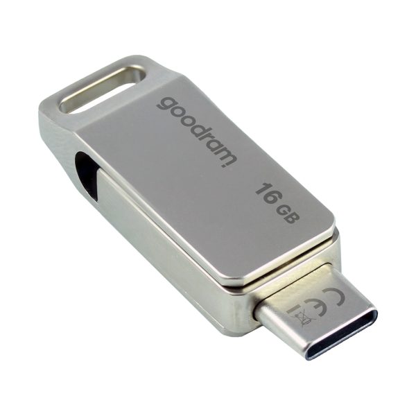 Pendrive Memory Goodram 16GB USB 3.2 Gen 1 USB / USB-C OTG ODA3 sudrabs