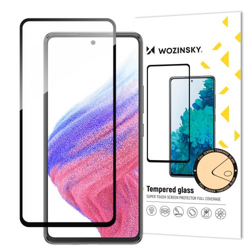 9h rūdīts stikls visam Samsung Galaxy A54 5G ekrānam ar melnu pilnu līmes rāmi