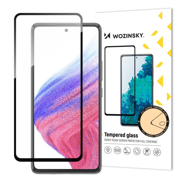 9h rūdīts stikls visam Samsung Galaxy A54 5G ekrānam ar melnu pilnu līmes rāmi