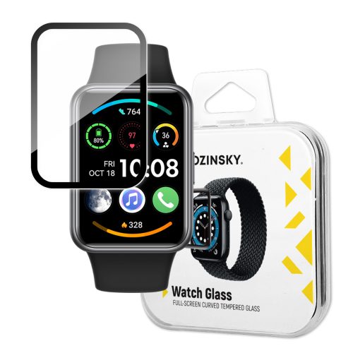 9h rūdīts stikls visam Huawei Watch Fit 2 ekrānam ar melnu pilnu Gue rāmi