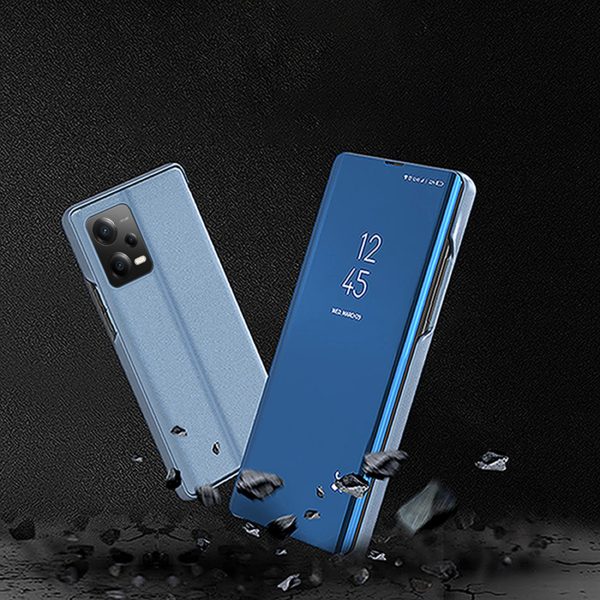 1023544-8-blyszczace-etui-z-klapka-do-xiaomi-redmi-note-12-p-hurtel-hurtownia-sklep Spīdīgs korpuss ar atloku Xiaomi Redmi Note 12 Pro+ Clear View Case Blue