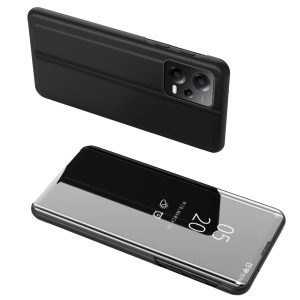 Spīdīgs korpuss ar atloku Xiaomi Redmi Note 12 5G / POCO X5 PRO 5G CLEAR View Case Black