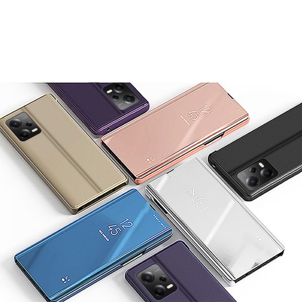 Spīdīgs korpuss ar atloku Xiaomi Redmi Note 12 5G / POCO X5 PRO 5G CLEAR View Case Black