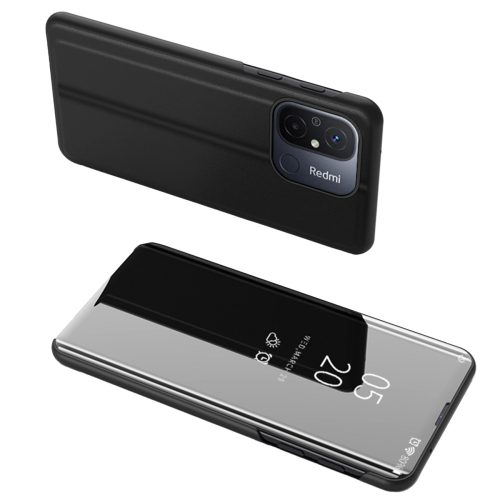 Spīdīgs korpuss ar atloku Xiaomi Redmi 11a / Poco C55 / Redmi 12c Clear View Case Black