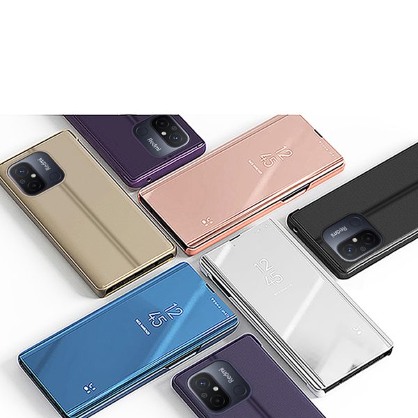 Spīdīgs korpuss ar atloku Xiaomi Redmi 11a / Poco C55 / Redmi 12c Clear View Case Black