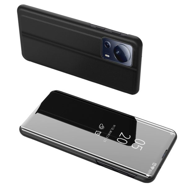 Spīdīgs korpuss ar atloku Xiaomi 13 Lite Clear View Case Melnais
