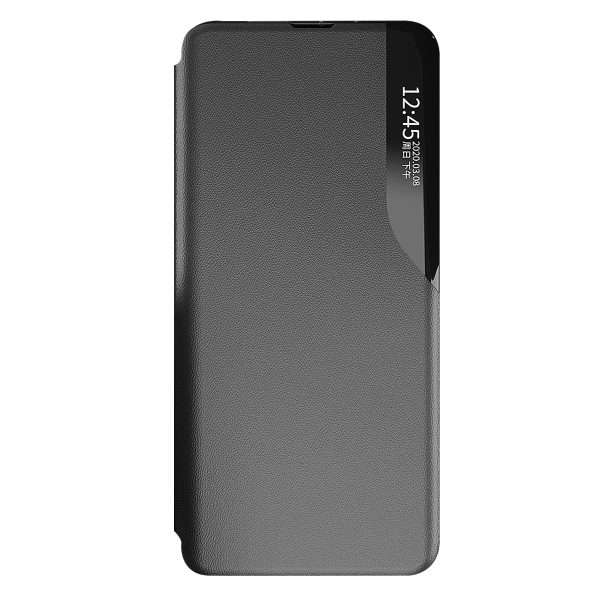 Gadījuma apvalks ar atloku un apzīmē Xiaomi Redmi 11a / Poco C55 / Redmi 12c eko āda melna