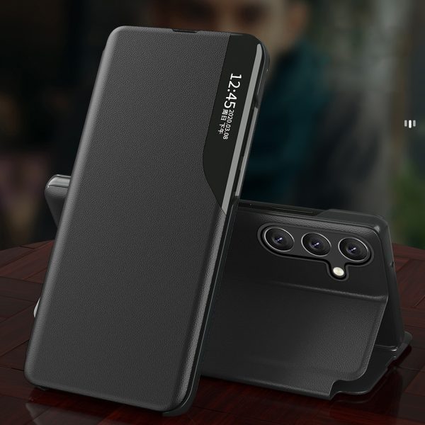 Gadījuma apvalks ar atloku un apzīmē Xiaomi Redmi 11a / Poco C55 / Redmi 12c eko āda melna