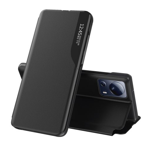 Gadījuma segums ar atloku un statīvu Xiaomi 13 Lite Eco ādas melnā krāsā