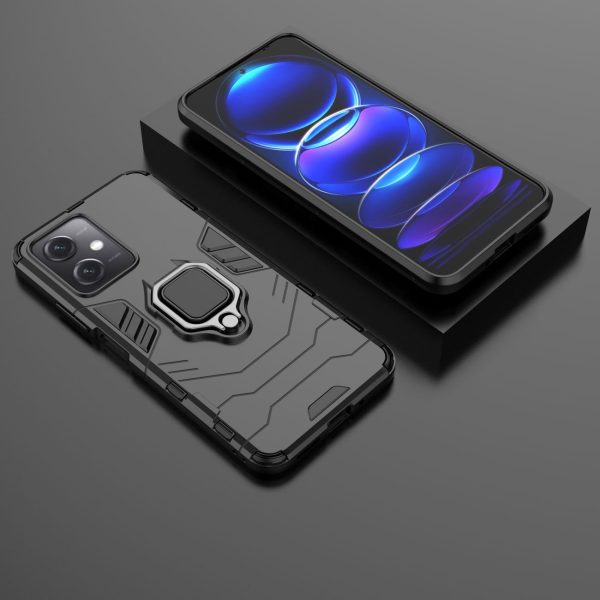 Bruņots korpuss Xiaomi Redmi Note 12 5g / Poco X5 5G magnētiskā roktura gredzena bruņas melnas