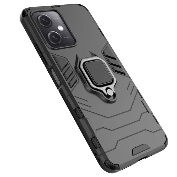 Bruņots korpuss Xiaomi Redmi Note 12 5g / Poco X5 5G magnētiskā roktura gredzena bruņas melnas