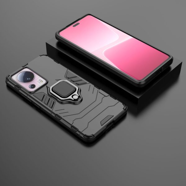 Bruņots korpuss Xiaomi 13 lite magnētiskais rokturis gredzena bruņas melnas