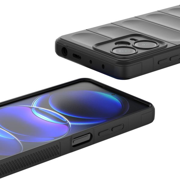 Elastīgs gadījums Xiaomi Redmi Note 12 Pro+ Magic Shield Case Melns