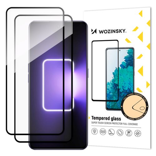 2x 9h rūdīta stikla komplekts visam Realme GT Neo 5 / Realme GT3 ekrānam ar melnu rāmi