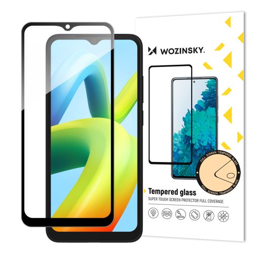 9h rūdīts stikls uz visa Xiaomi Redmi A2 / Redmi A1 ekrāna ar melnu rāmi