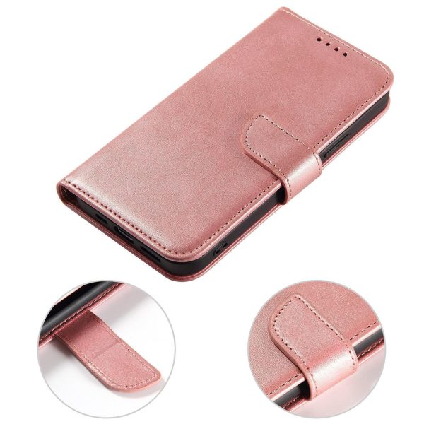 Gadījuma korpuss ar atloku un maku Xiaomi Redmi Note 12 magnēta korpuss rozā krāsā