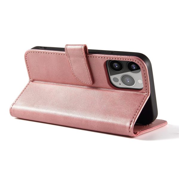 Gadījuma korpuss ar atloku un maku Xiaomi Redmi Note 12 magnēta korpuss rozā krāsā