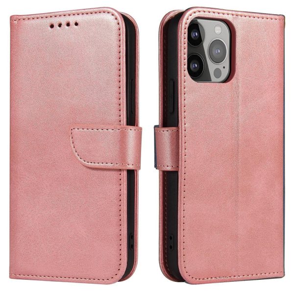 Lieta ar atloku un portfeli Xiaomi Redmi Note 12 5G / POCO X5 5G magnēta korpuss rozā krāsā