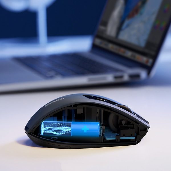 Optiskā peles peles bezvadu USB 2,4 GHz / Bluetooth 5.0 4000 DPI melns