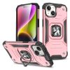 Bruņots korpuss ar rokturi iPhone 15 gredzenu bruņu rozā zelta