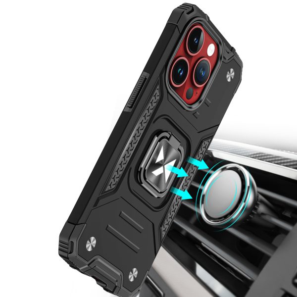 Bruņots korpuss ar rokturi iPhone 15 Pro gredzena bruņu rozā zelta