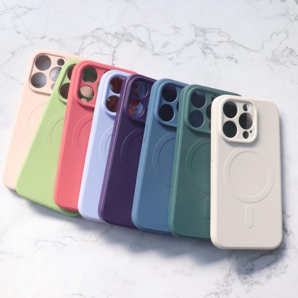Silikona korpuss no magsafe līdz iPhone 15 Pro Max silicone Case Grey
