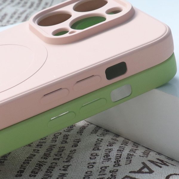 Silikona korpuss no magsafe līdz iPhone 15 silikona violetā gadījumu