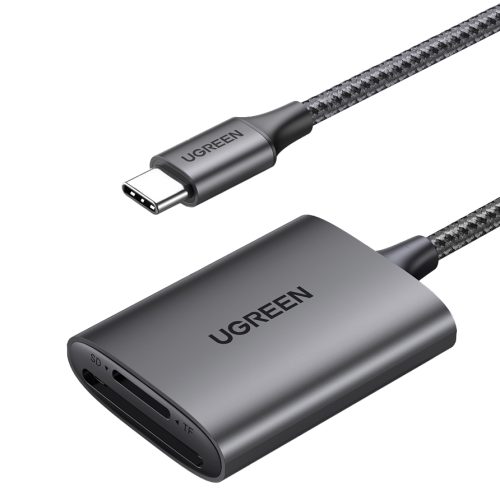 SD microSD MMC TF USB -C 5GB/S - pelēkās kartes lasītājs - pelēks