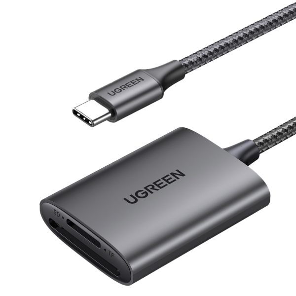 SD microSD MMC TF USB -C 5GB/S - pelēkās kartes lasītājs - pelēks