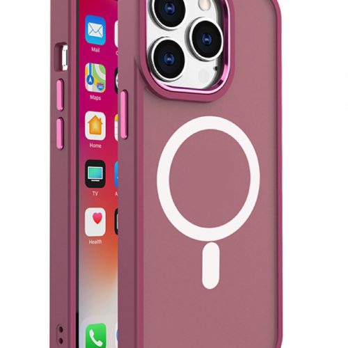 Magnētiskais korpuss no Magsafe līdz iPhone 15 Pro Max Hole for Burgundy Leash