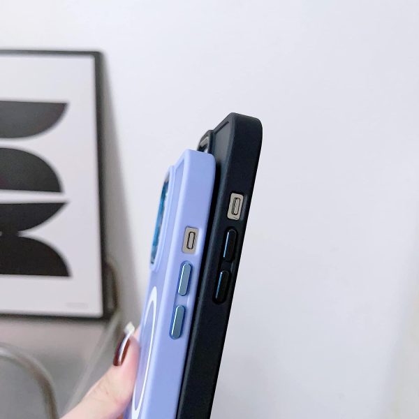 Magnētiskais korpuss no Magsafe līdz iPhone 15 Plus caurumiem tumši zilā pavadā