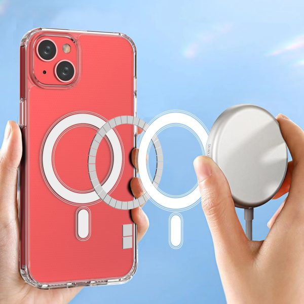 Želejas elastīgs korpuss iPhone 15 Plus magnētiskam ar caurspīdīgu magsafu