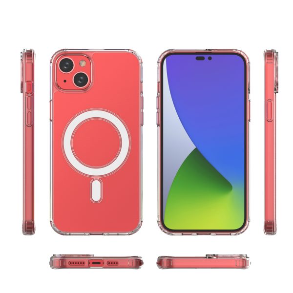 Želejas elastīgs korpuss iPhone 15 Plus magnētiskam ar caurspīdīgu magsafu