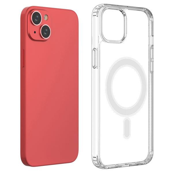 Želejas elastīgs korpuss iPhone 15 Plus magnētiskam ar caurspīdīgu magsafu