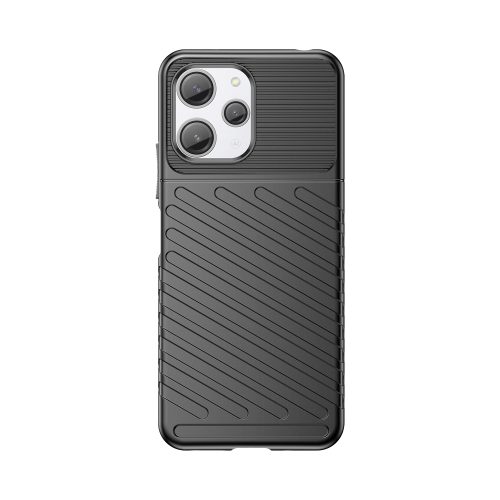 Bruņots elastīgs korpusa vāks Xiaomi Redmi 12 pērkona gadījumu melnā krāsā