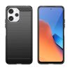 Elastīgs gadījums aptver oglekli Xiaomi Redmi 12 oglekļa gadījumu melnā krāsā