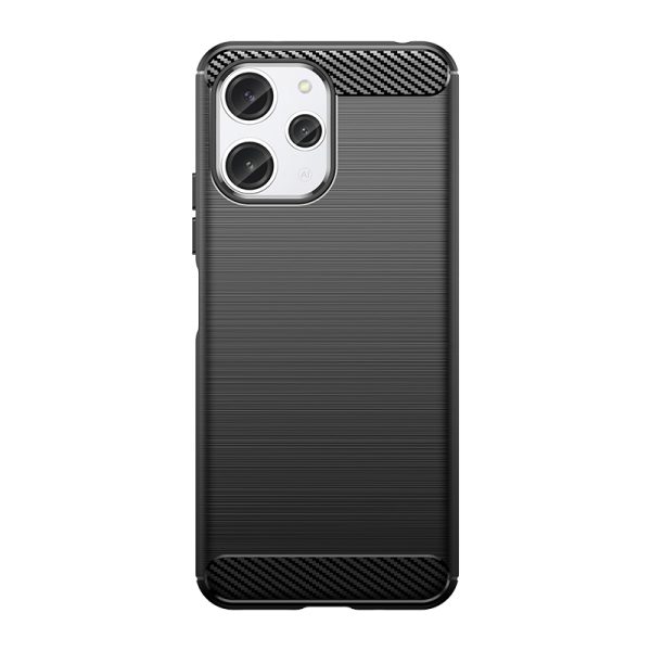 Elastīgs gadījums aptver oglekli Xiaomi Redmi 12 oglekļa gadījumu melnā krāsā