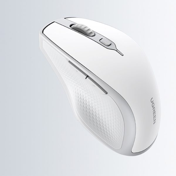 Ergonomiskā bezvadu peles pele datoram MU101 Bluetooth 2.4 GHz balts