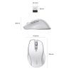 Ergonomiskā bezvadu peles pele datoram MU101 Bluetooth 2.4 GHz balts