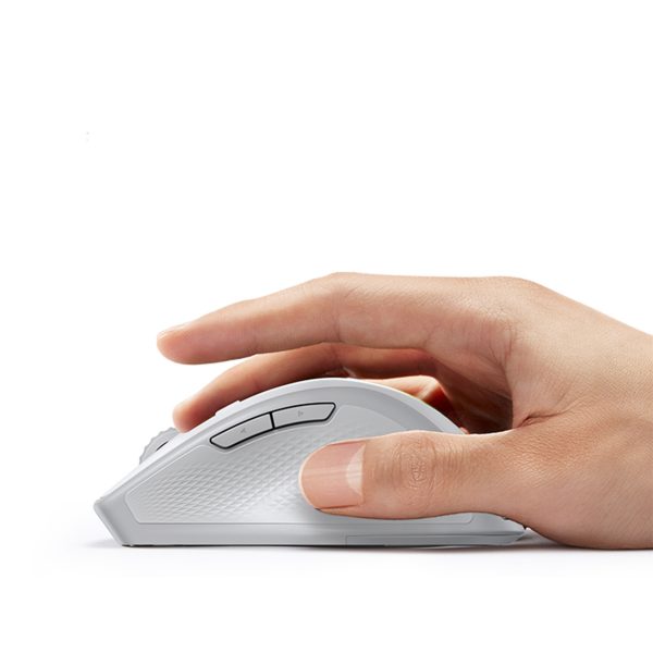 Ergonomiskā bezvadu peles pele datoram MU101 Bluetooth 2.4 GHz balts