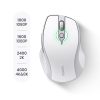 Ergonomiskā bezvadu peles pele datoram MU101 Bluetooth 2.4 GHz balts