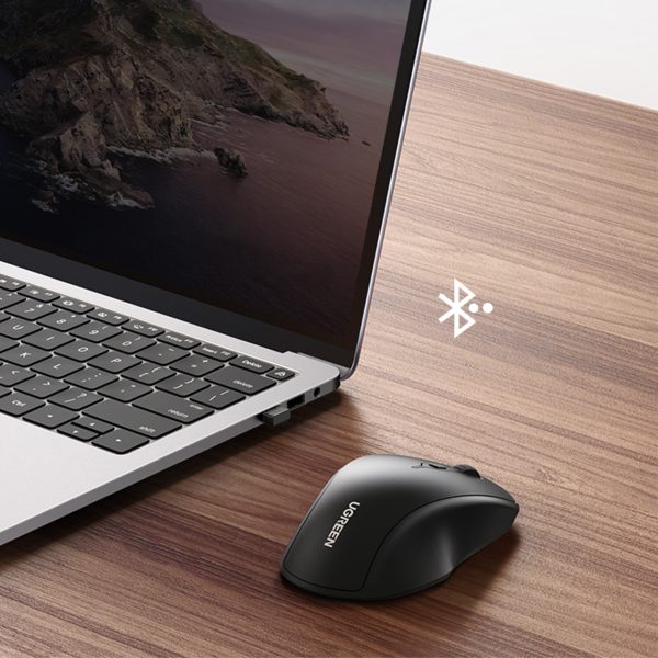 Ergonomiskā bezvadu peles pele datoram MU101 Bluetooth 2.4 GHz zilā krāsā